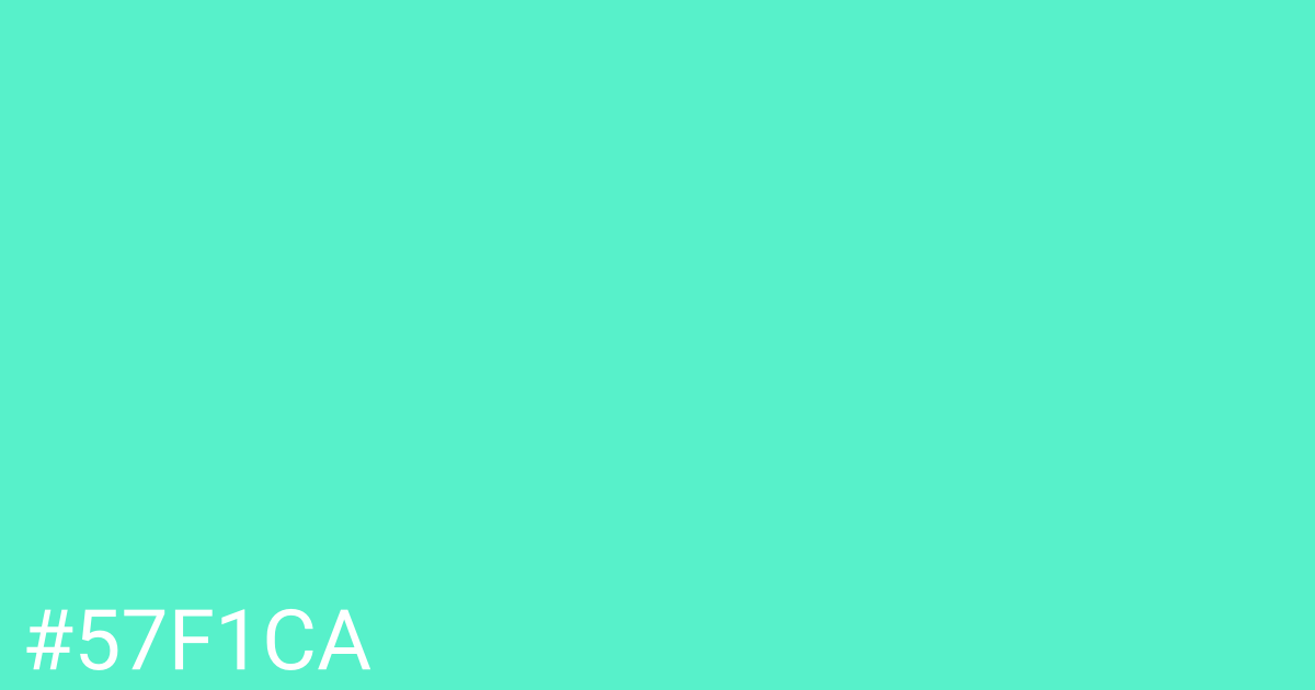 Hex color #57f1ca graphic