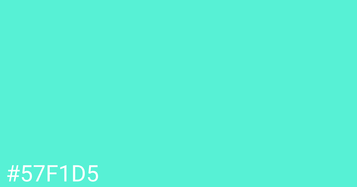 Hex color #57f1d5 graphic