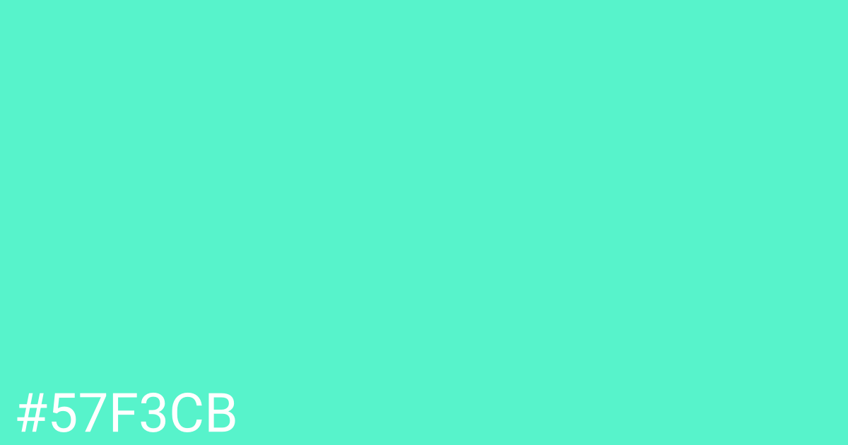 Hex color #57f3cb graphic