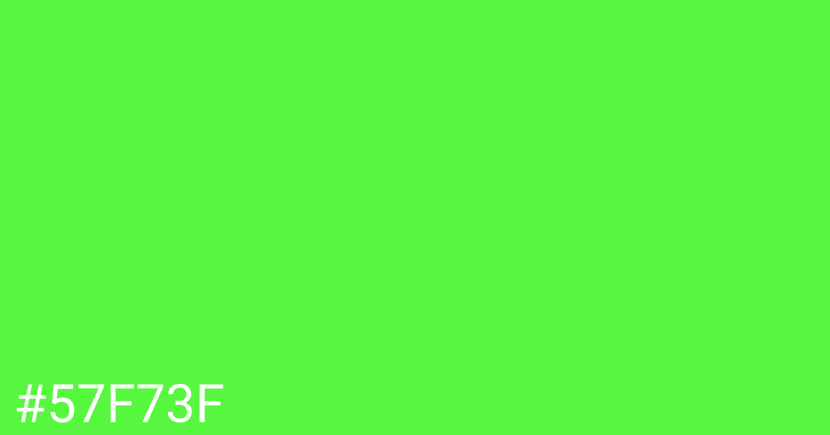 Hex color #57f73f graphic