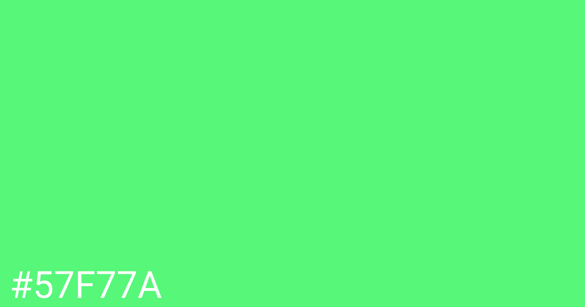 Hex color #57f77a graphic