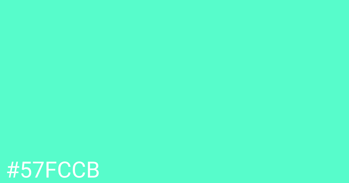 Hex color #57fccb graphic