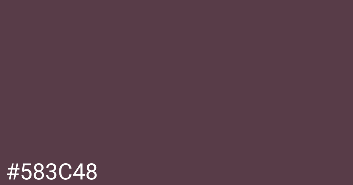 Hex color #583c48 graphic