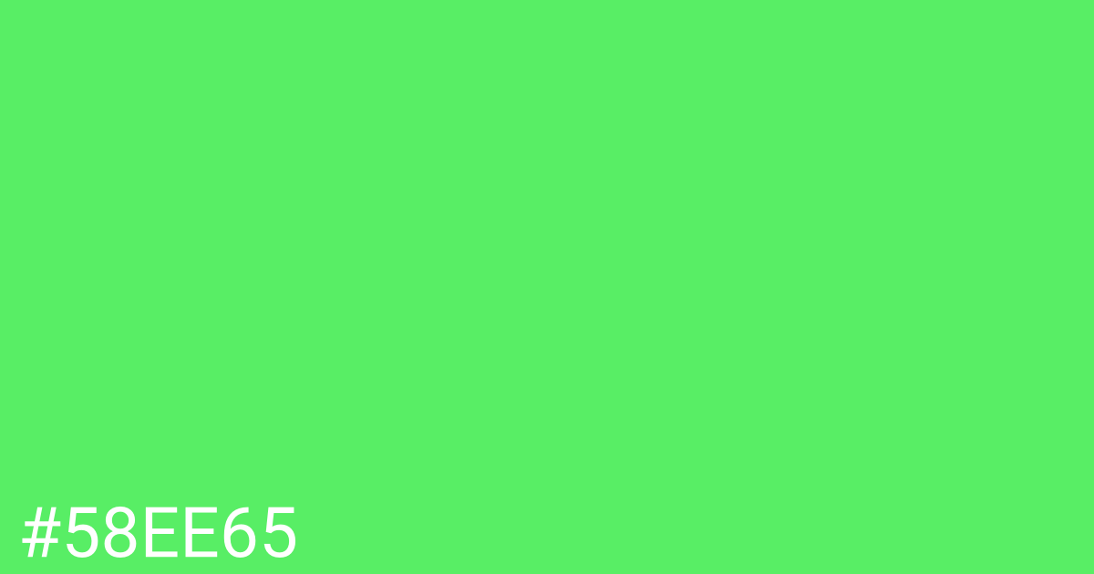 Hex color #58ee65 graphic