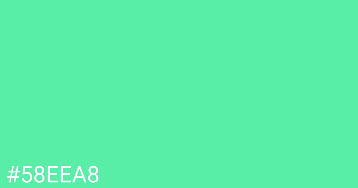 Hex color #58eea8 graphic