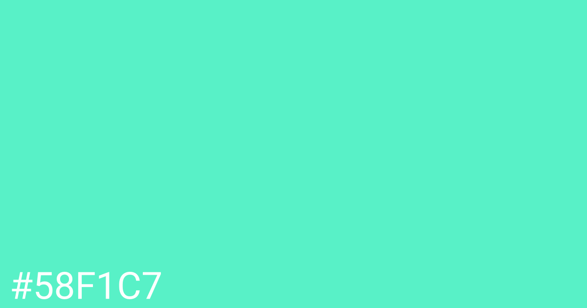 Hex color #58f1c7 graphic