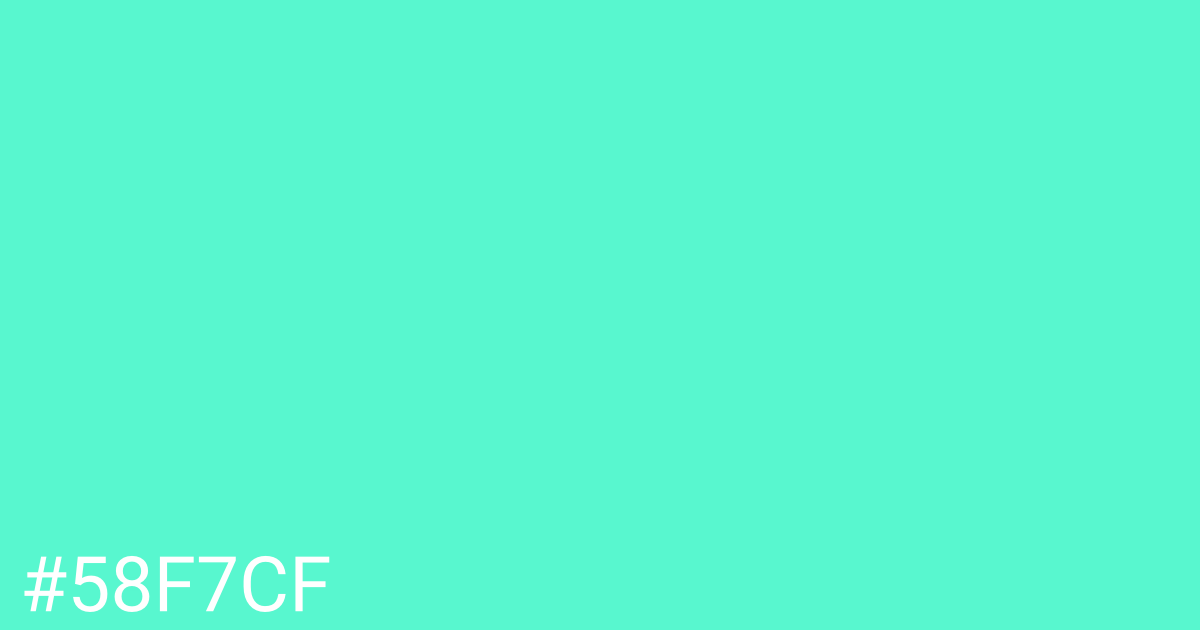 Hex color #58f7cf graphic