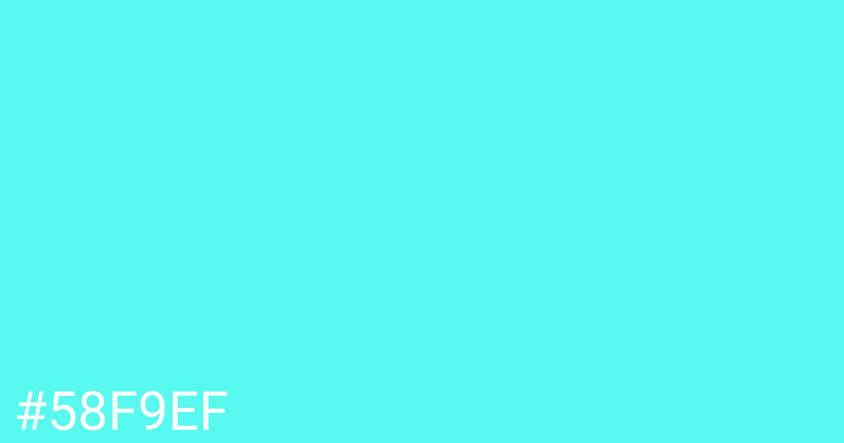 Hex color #58f9ef graphic