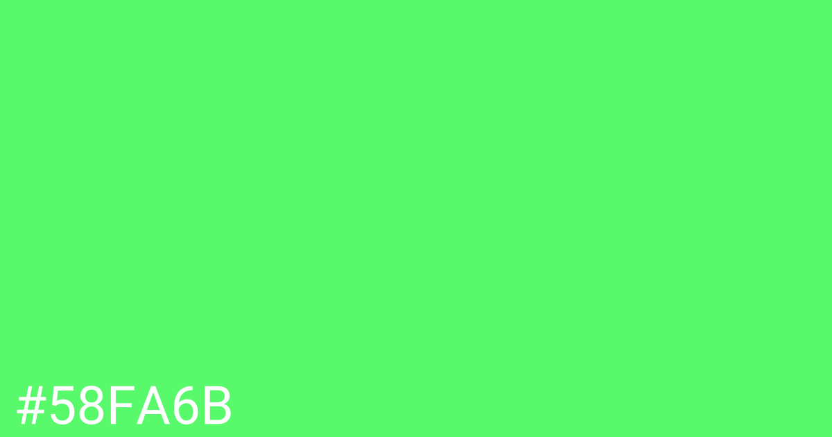 Hex color #58fa6b graphic