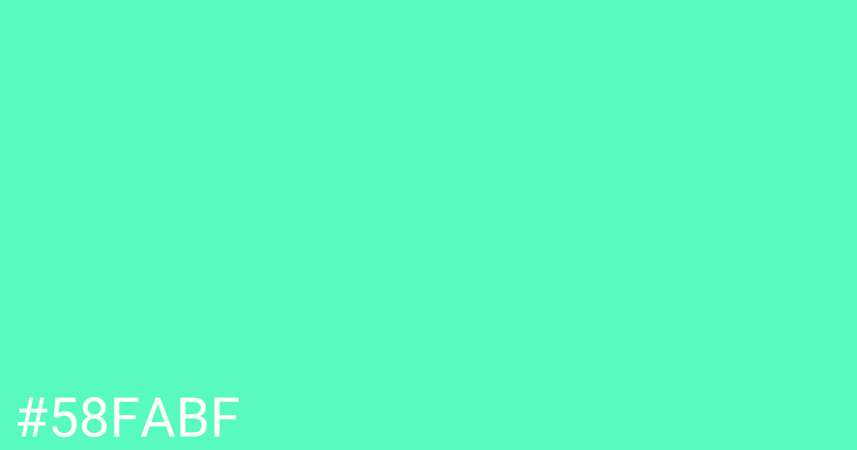 Hex color #58fabf graphic