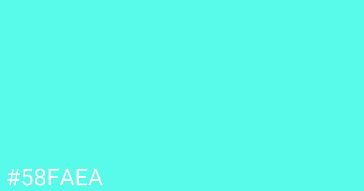 Hex color #58faea graphic
