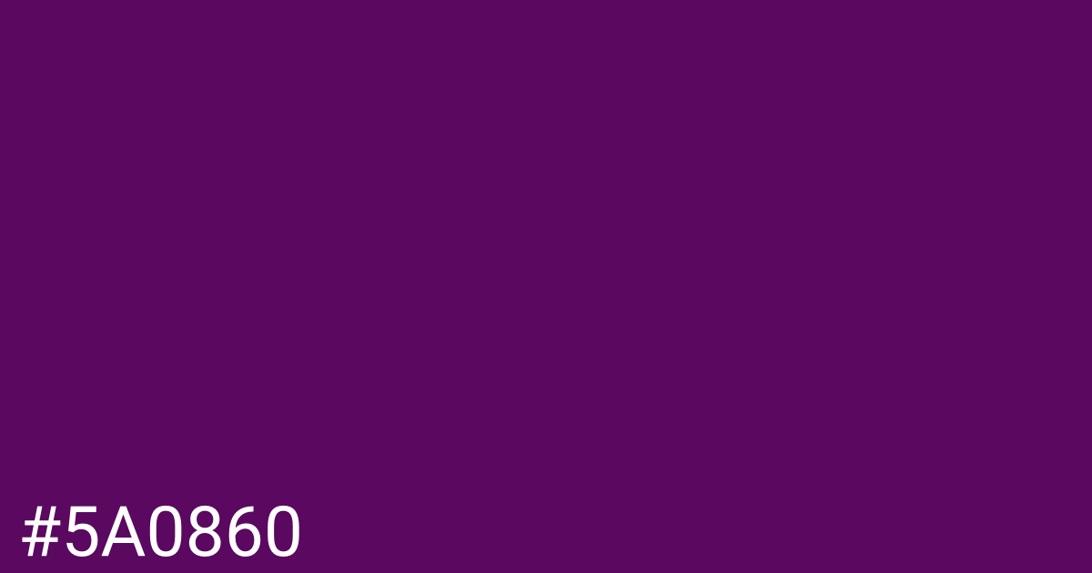 Hex color #5a0860 graphic