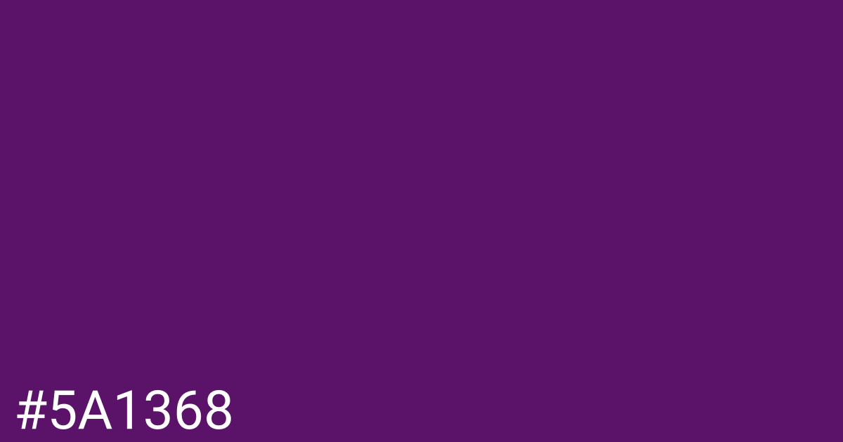 Hex color #5a1368 graphic