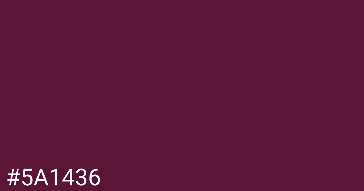 Hex color #5a1436 graphic