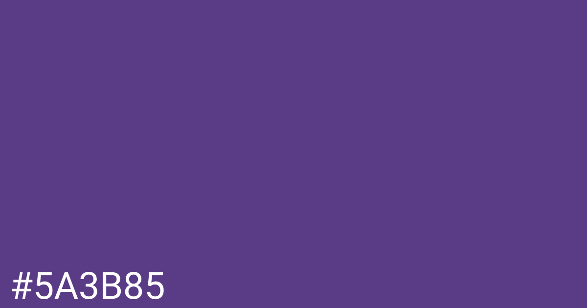 Hex color #5a3b85 graphic