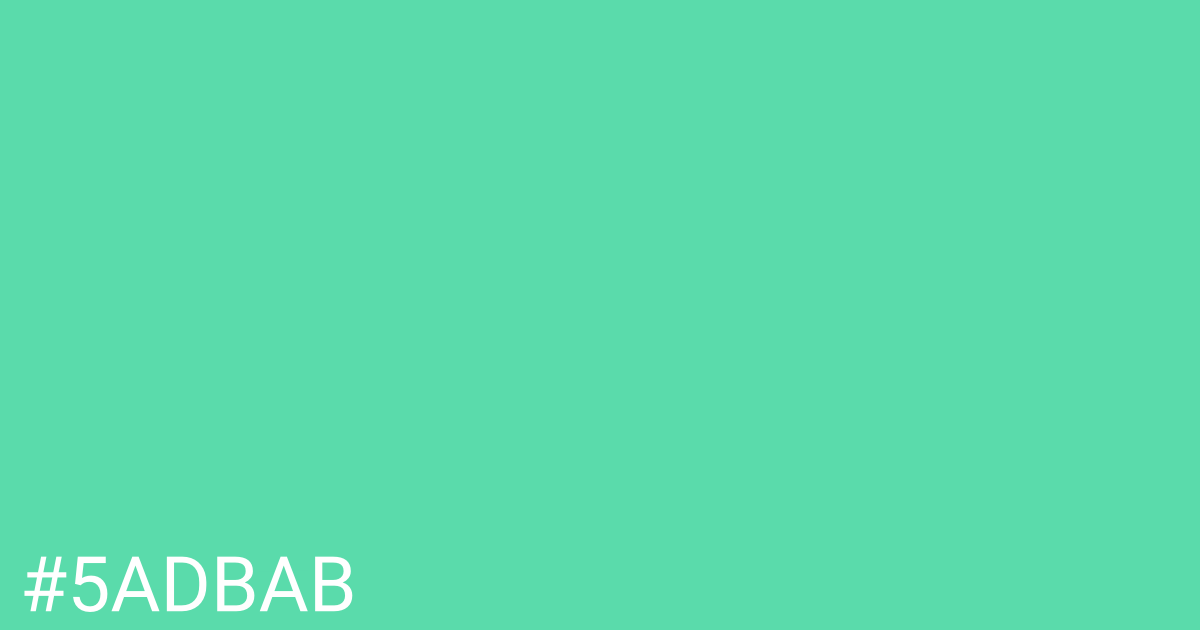 Hex color #5adbab graphic