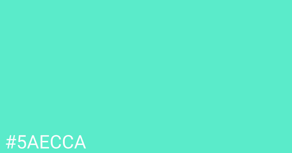 Hex color #5aecca graphic