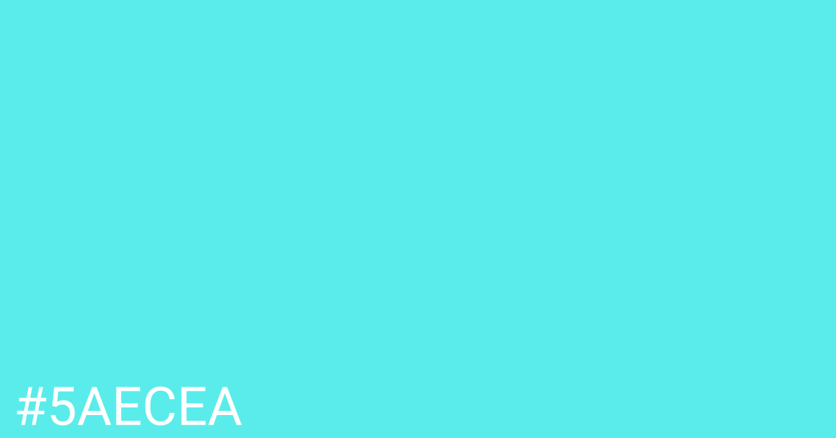 Hex color #5aecea graphic