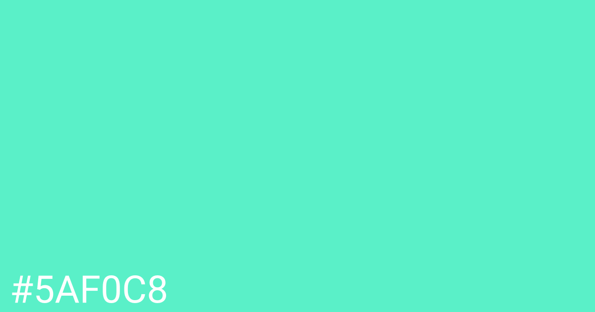 Hex color #5af0c8 graphic