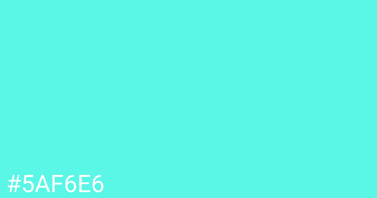 Hex color #5af6e6 graphic