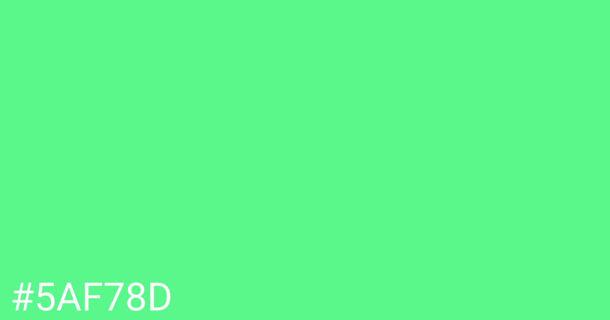 Hex color #5af78d graphic
