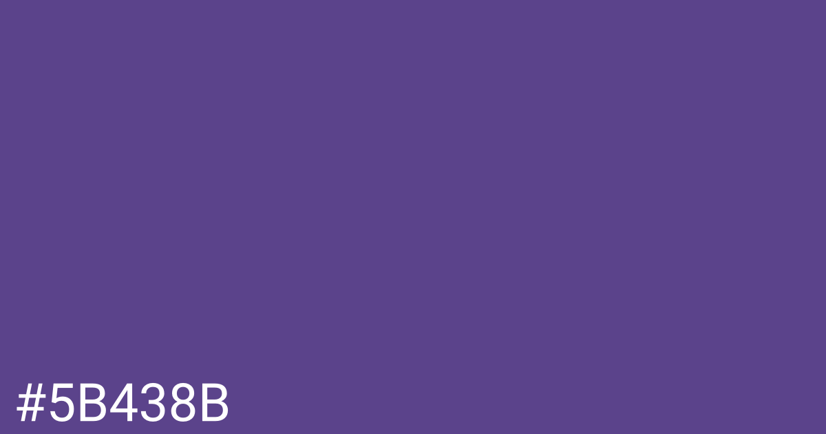 Hex color #5b438b graphic