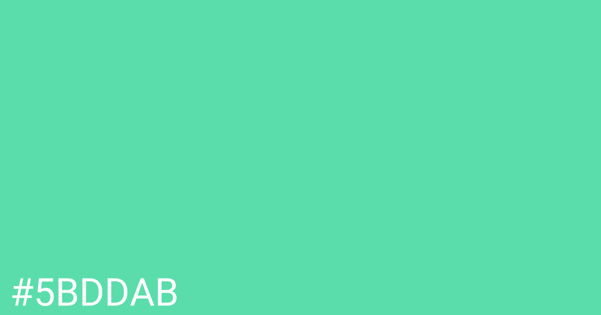 Hex color #5bddab graphic