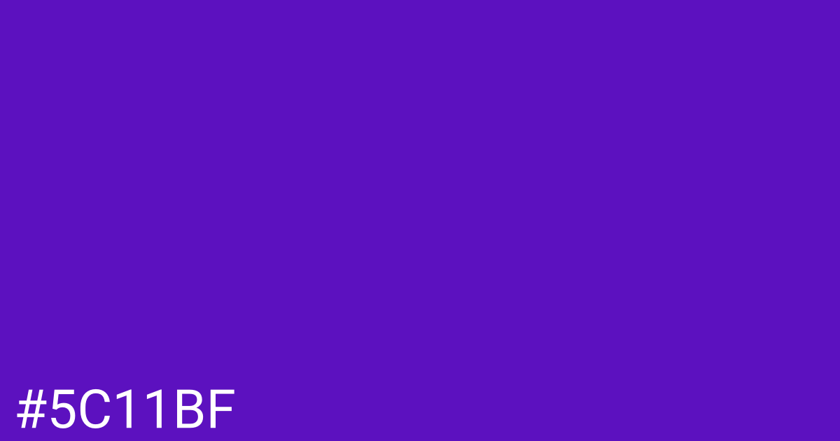Hex color #5c11bf graphic