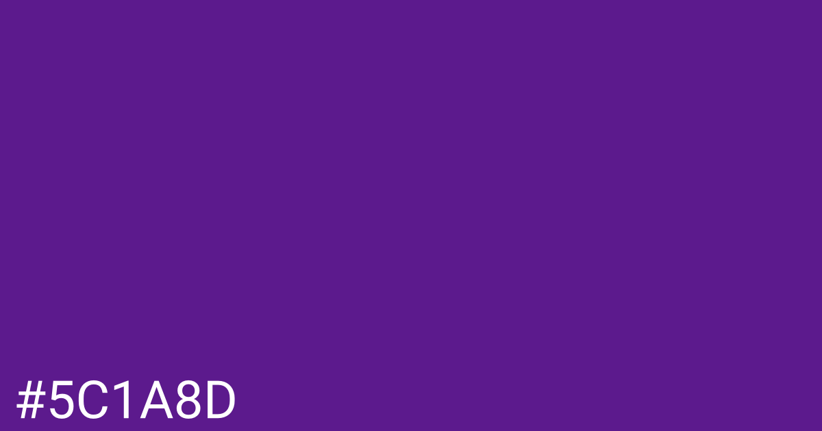 Hex color #5c1a8d graphic