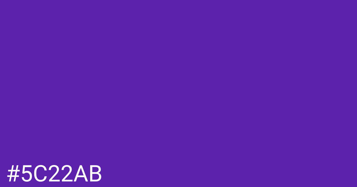 Hex color #5c22ab graphic