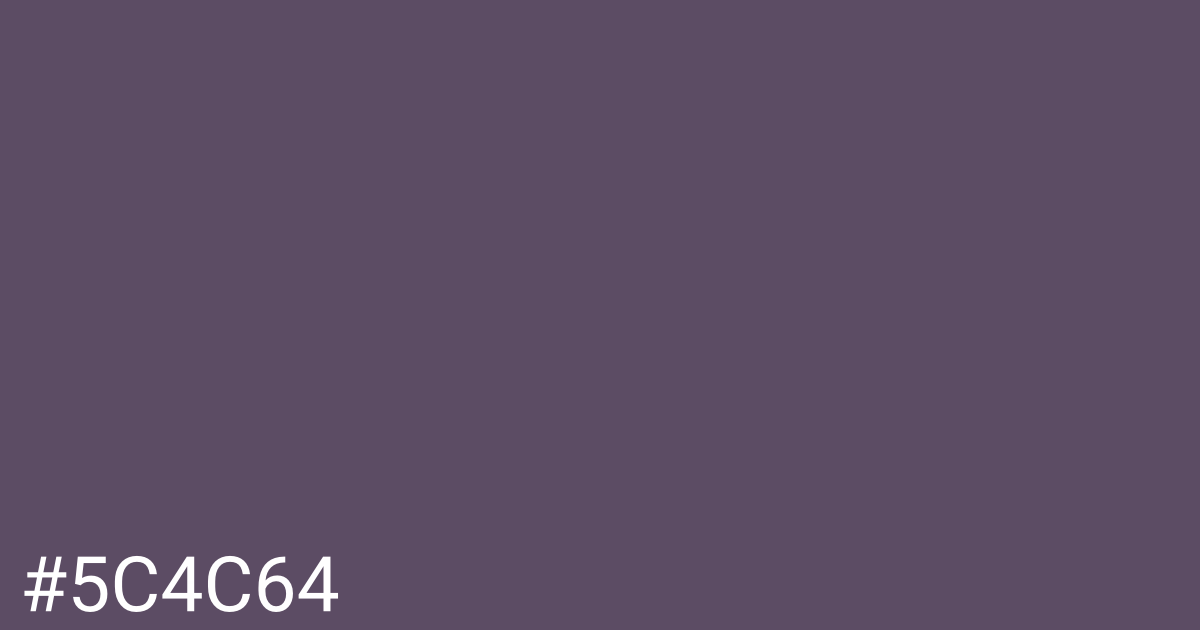 Hex color #5c4c64 graphic