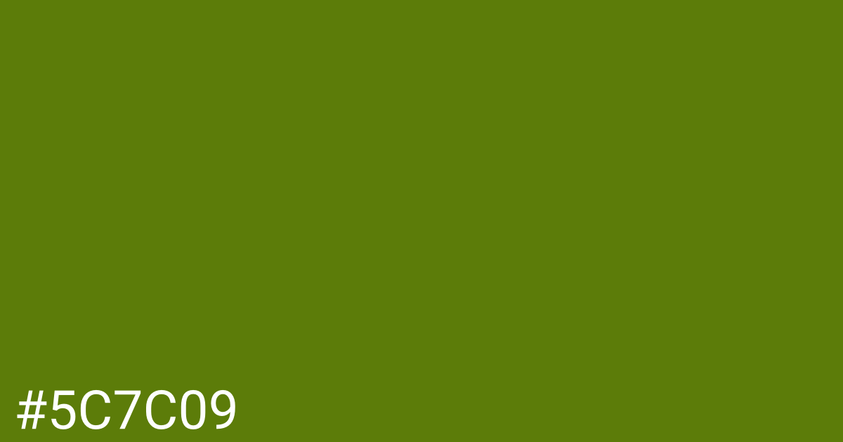Hex color #5c7c09 graphic