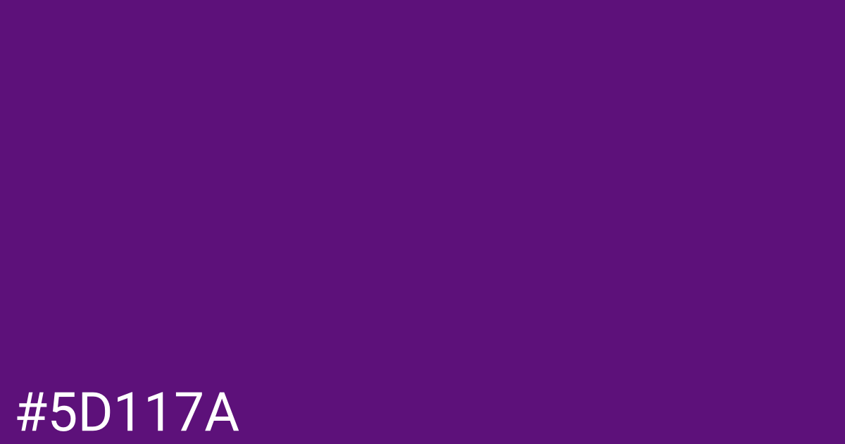 Hex color #5d117a graphic