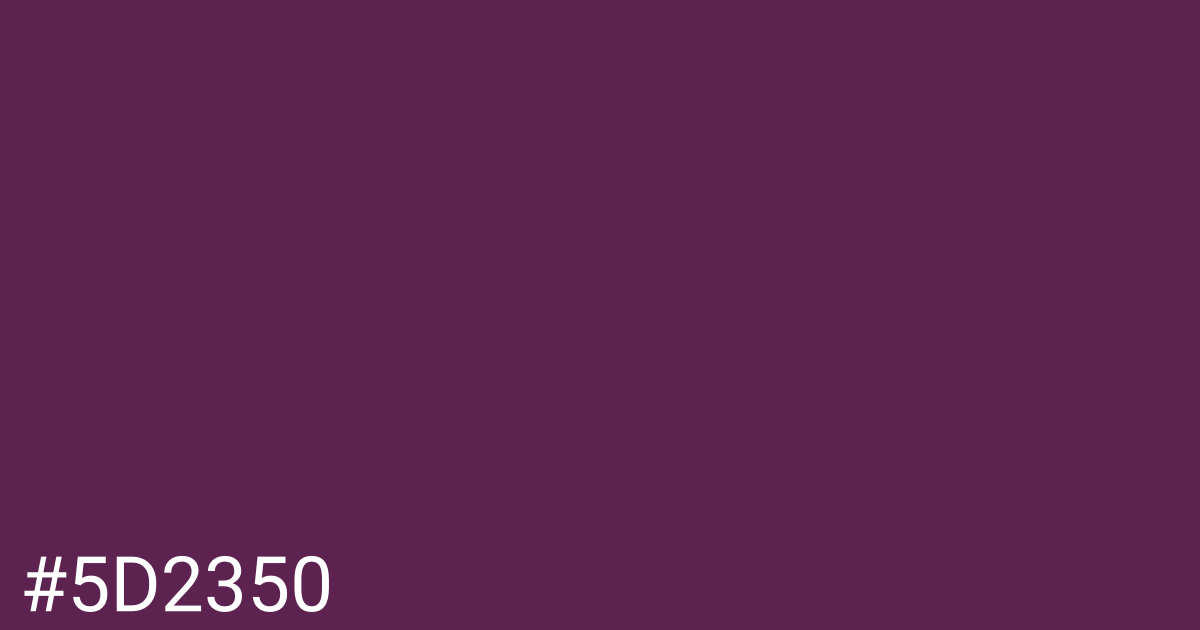 Hex color #5d2350 graphic