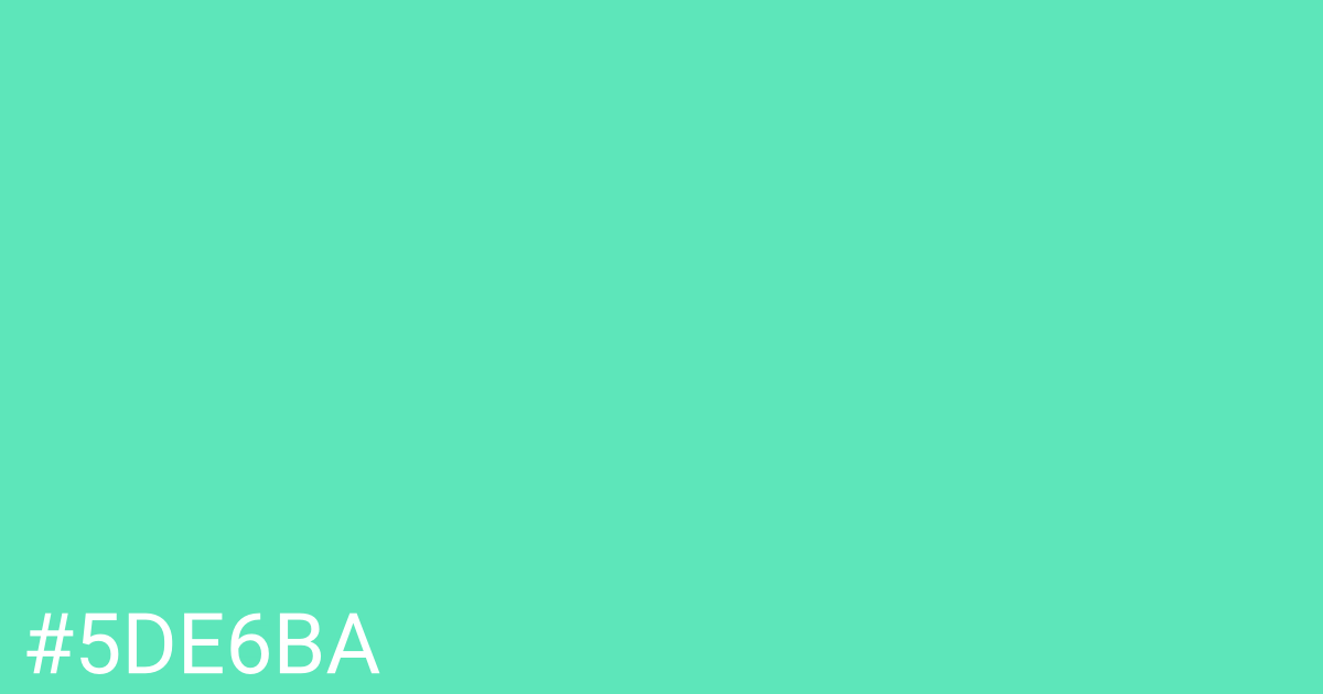Hex color #5de6ba graphic