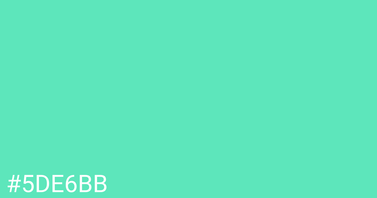 Hex color #5de6bb graphic