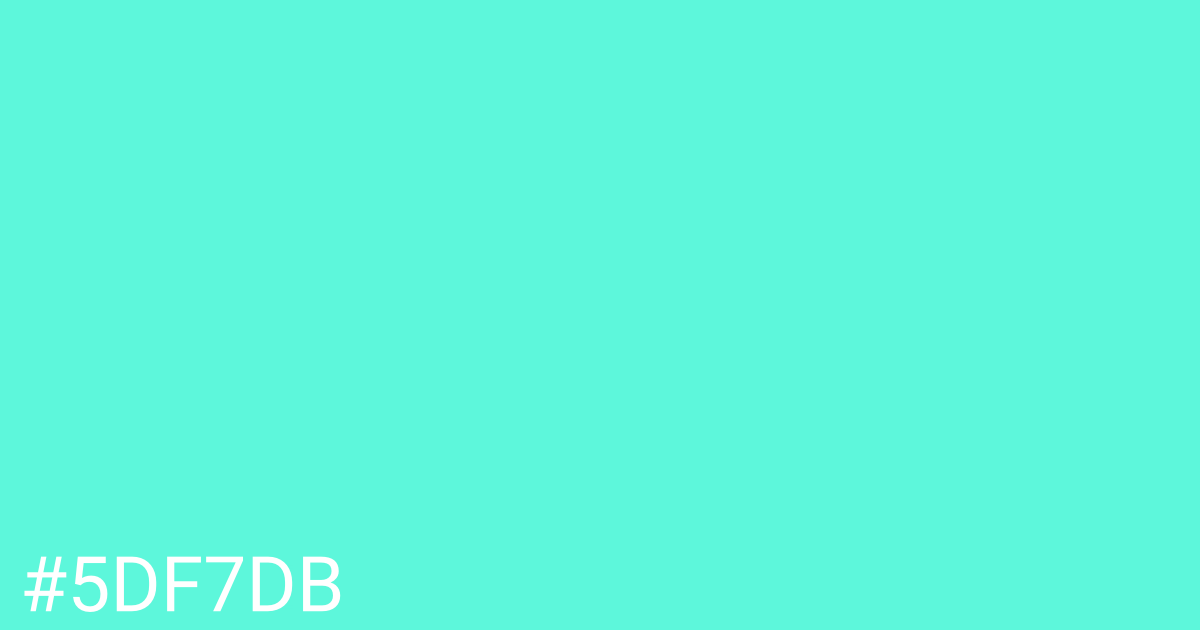 Hex color #5df7db graphic