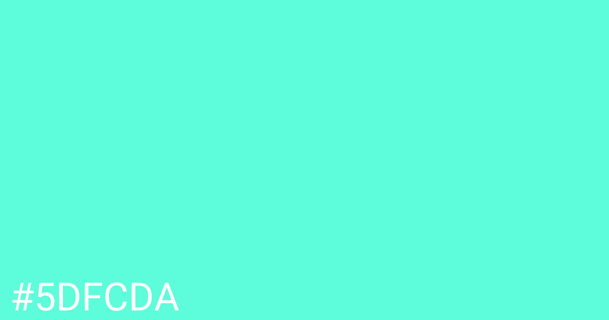 Hex color #5dfcda graphic