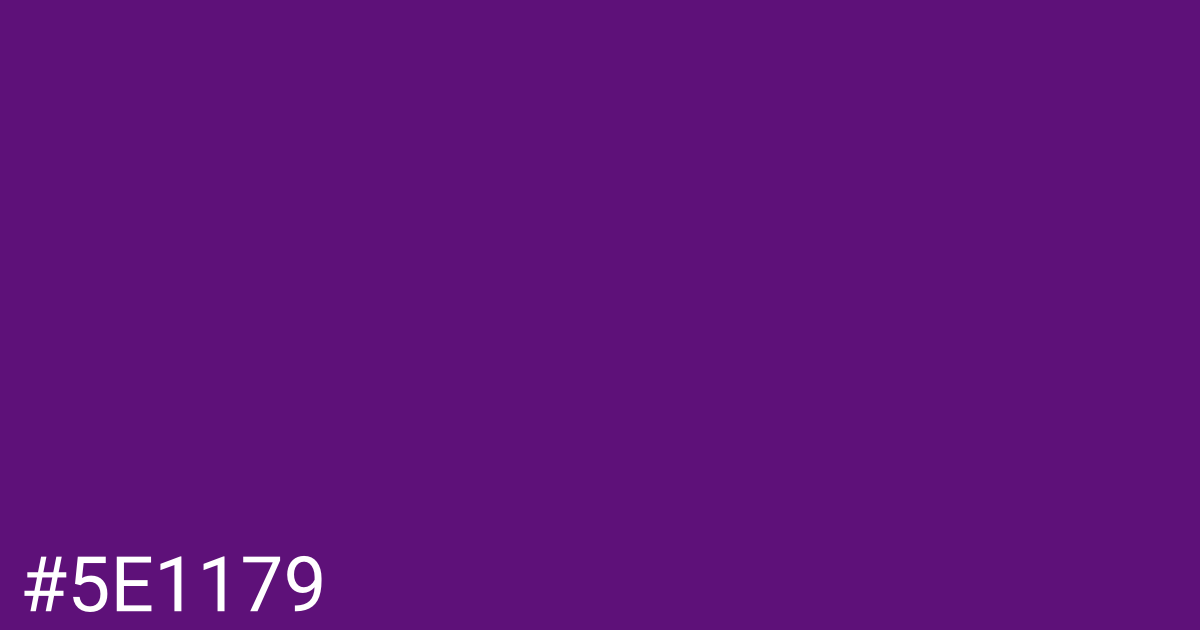 Hex color #5e1179 graphic