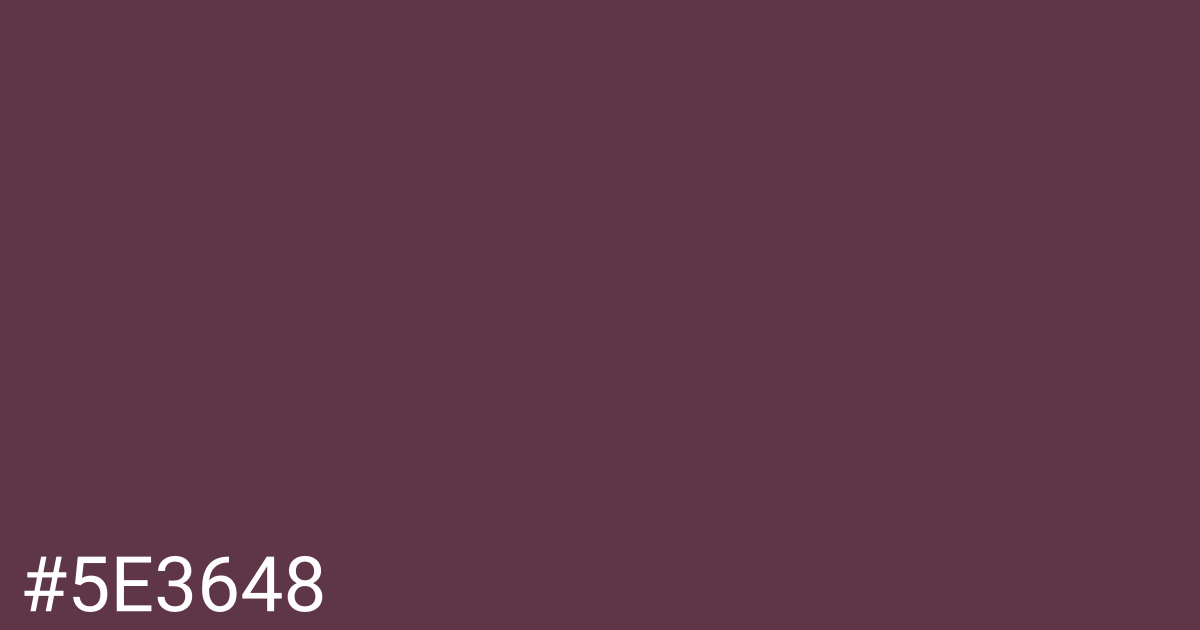 Hex color #5e3648 graphic