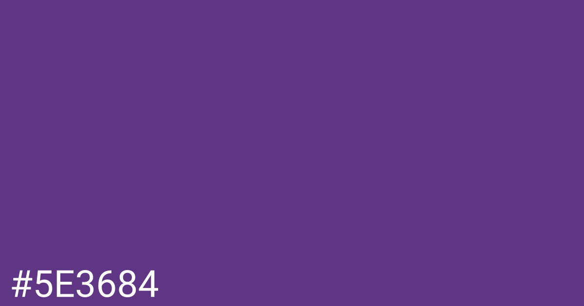 Hex color #5e3684 graphic