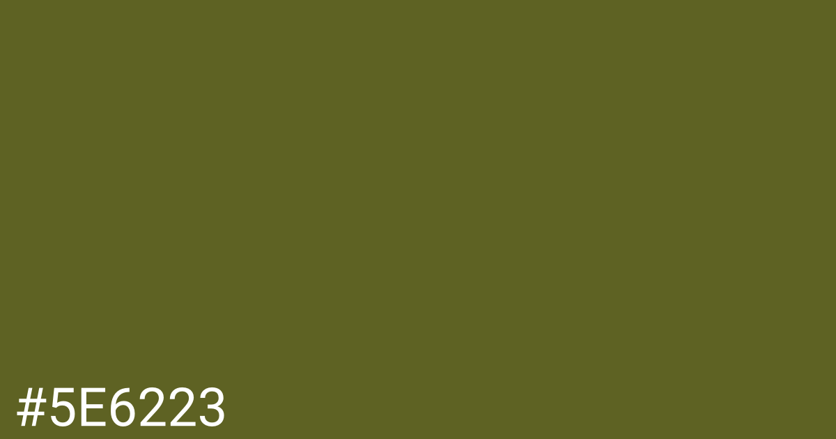 Hex color #5e6223 graphic