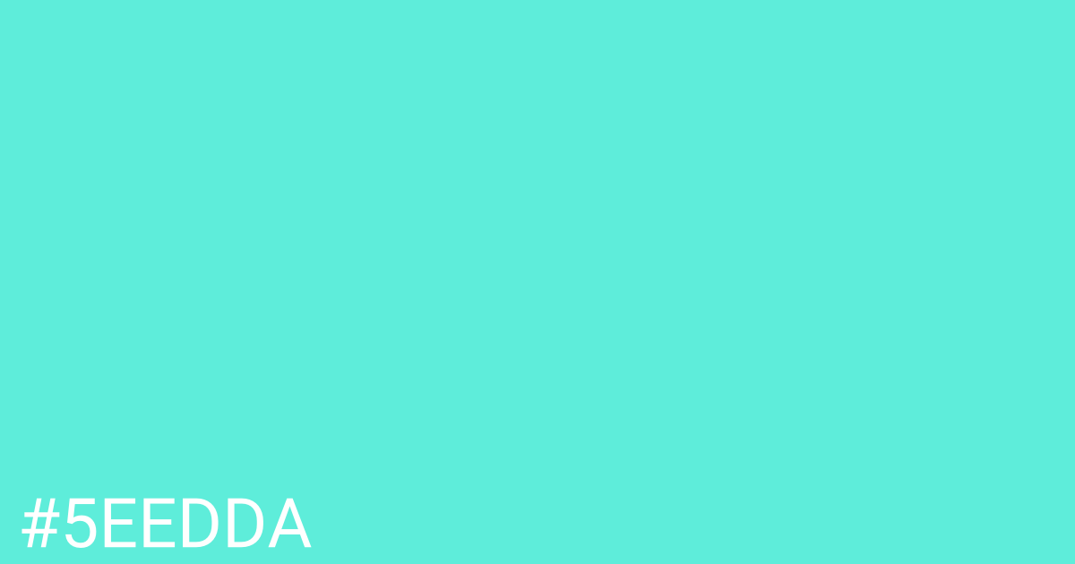 Hex color #5eedda graphic