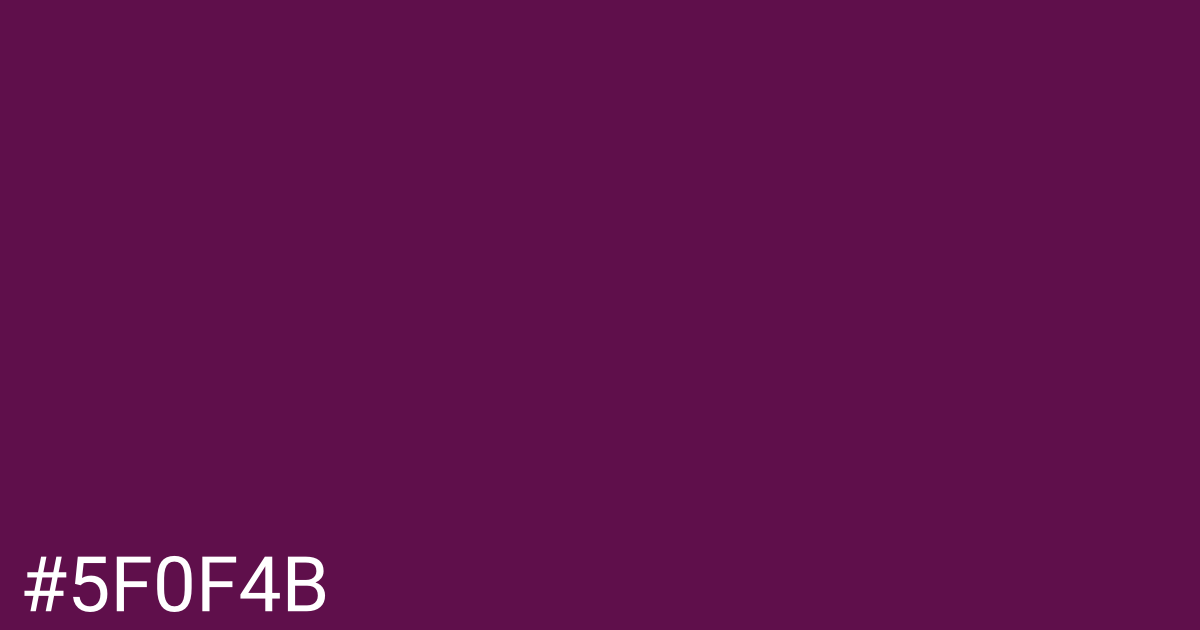 Hex color #5f0f4b graphic