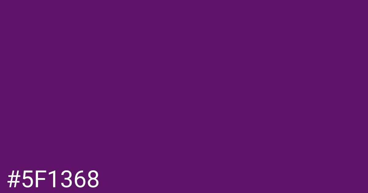 Hex color #5f1368 graphic