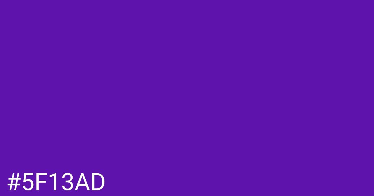 Hex color #5f13ad graphic