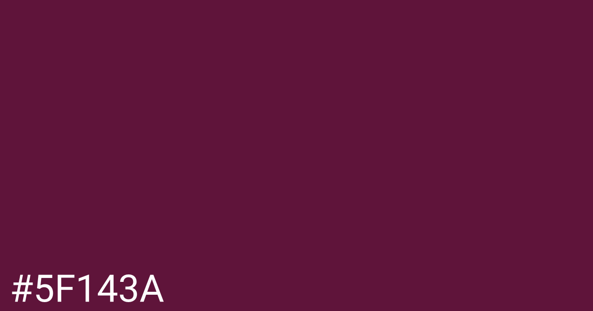 Hex color #5f143a graphic