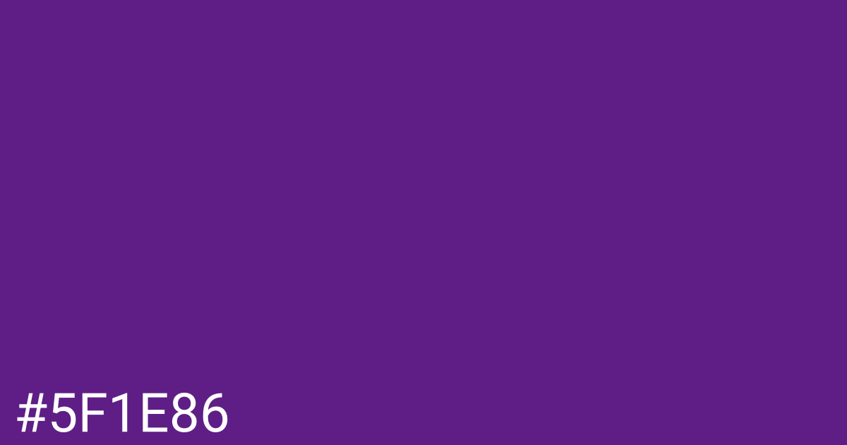 Hex color #5f1e86 graphic
