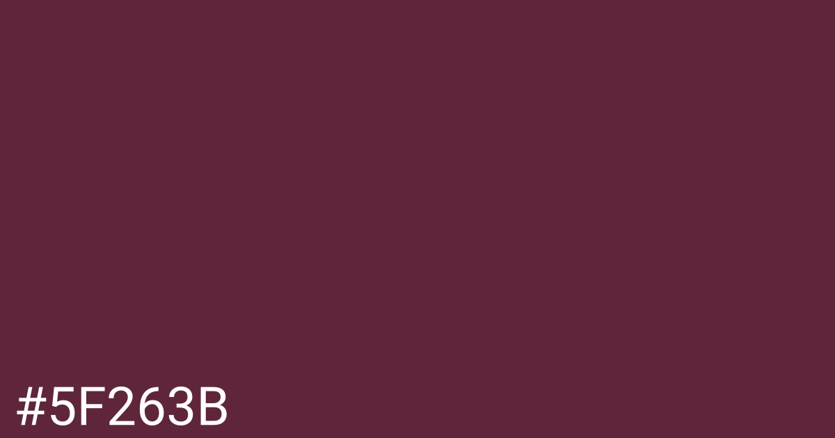 Hex color #5f263b graphic