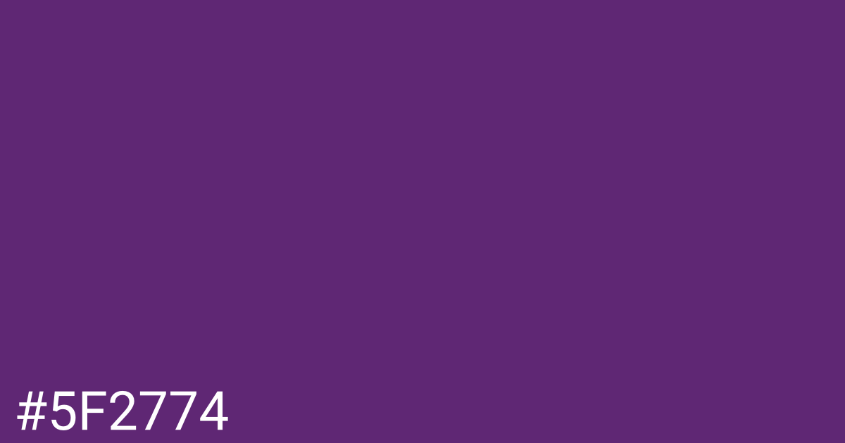 Hex color #5f2774 graphic